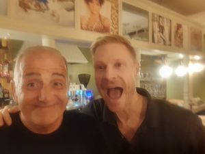 Me and benny the owner great guy at Radio Sabich in Tenerife