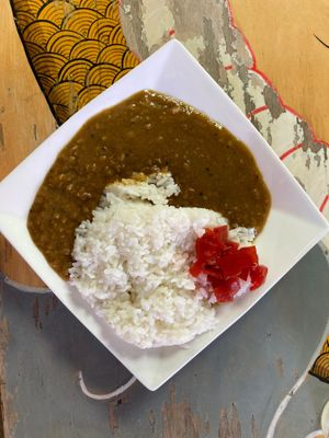 Vegan mini curry rice at Menya Kanemaru Golden Ramen in San Francisco