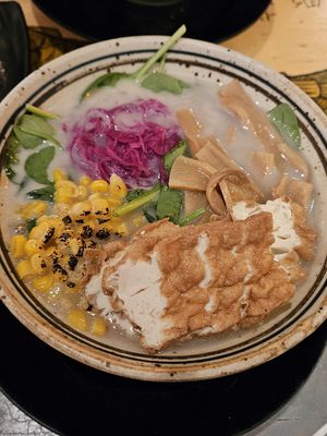 Vegan creamy at Menya Kanemaru Golden Ramen in San Francisco