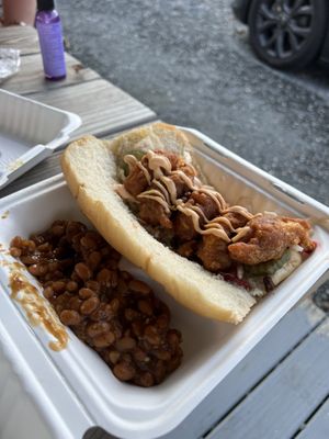 Shrimp Po Boy  at Southern Fried Vegan BBQ in Los Angeles