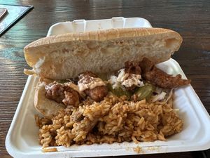 Shrimp Po’Boy  at Southern Fried Vegan BBQ in Los Angeles