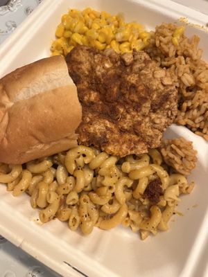 Dinner plate  at Southern Fried Vegan BBQ in Los Angeles