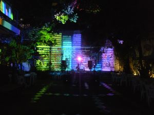 Saturday night electro party in the patio at 2012 Espacios Mayas y Algo Mas in Merida