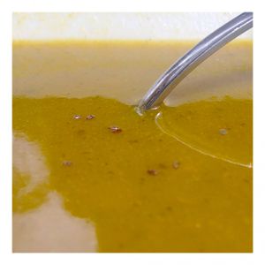 Pumpkin soup at Vegarden in Medellin