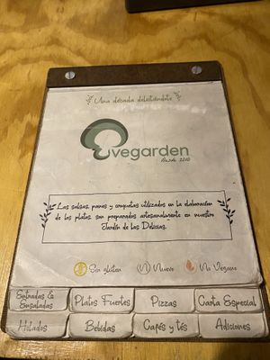 El menú  at Vegarden in Medellin