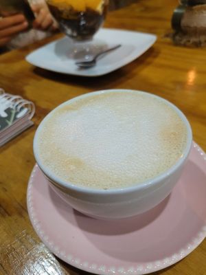 chai en leche de almendras at Vegarden in Medellin
