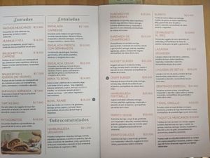 Menu 1 at Vegarden in Medellin