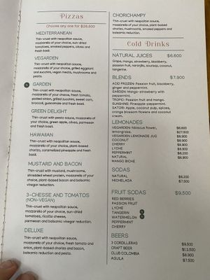 Menu in English   at Vegarden in Medellin