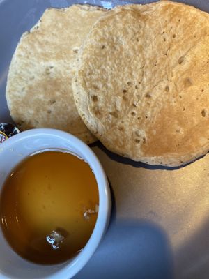 Pancakes with optional maple syrup   at 1931 in Liverpool