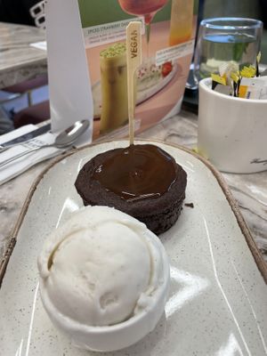 Vegan cookie dough brownie  at Heavenly Desserts in Liverpool