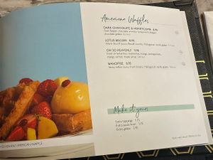 Page from vegan menu   at Heavenly Desserts in Liverpool