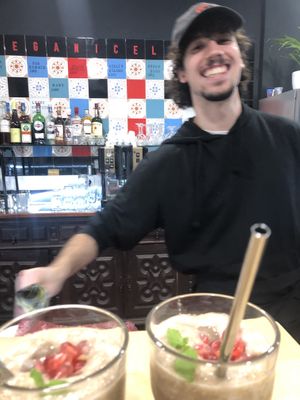 Joao is our sun and shining star.   at Veganicelos in Setubal