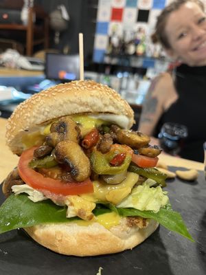 Green burger 8€  at Veganicelos in Setubal