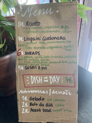 Menu  at Veganicelos in Setubal
