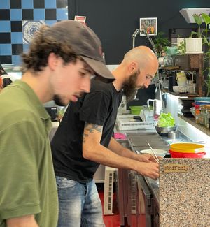 Martin and Joao will pripare your drinks and help you with order  at Veganicelos in Setubal
