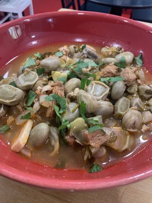 Favas de Portugesa com chourico de soja (Fumeiro Vegano)  at Veganicelos in Setubal