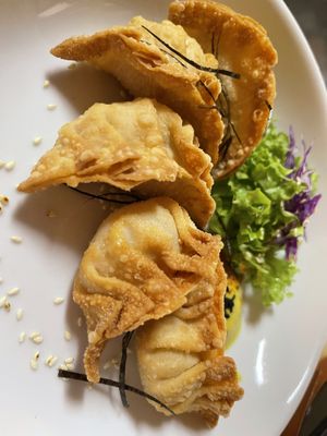 Went back the next day with the same order but added the golden dumplings. Chock full of fillings and crispy!!  at Neko Vegan House in Penang