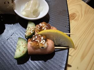 Interesting sausage addition   at Neko Vegan House in Penang