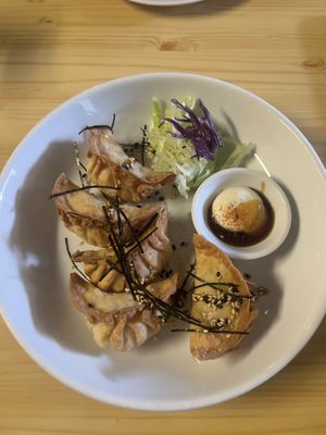 Golden dumplings  at Neko Vegan House in Penang