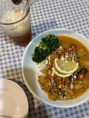 Kabocha curry rice  at Neko Vegan House in Penang