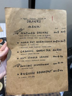 Menu March  at Neko Vegan House in Penang