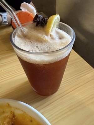 Penang speciality drink nutmeg with lemon  at Neko Vegan House in Penang