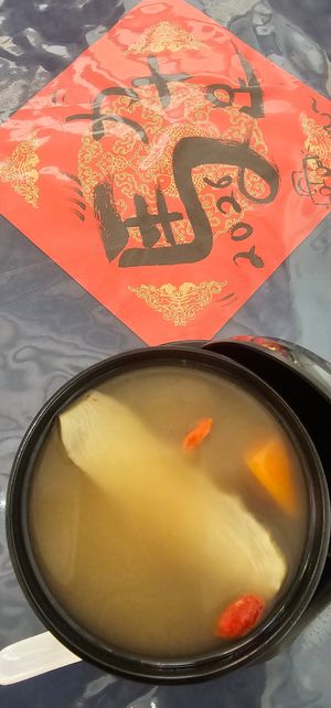 Soup of the day- good for qi energy at Neko Vegan House in Penang