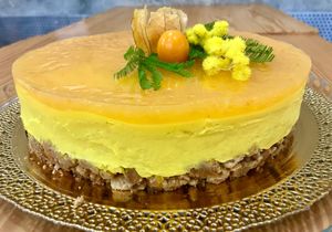 Vegan lemon and pineapple Cheesecake  at Raparossa Bistrot in Bologna