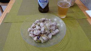 Gnocchi with olives. at Raparossa Bistrot in Bologna