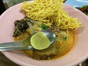 Khao Soi at Thammachat Vegetarian Food ธรรมชาติ อาหารเจ พัทยาเหนือ in Pattaya