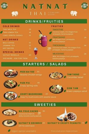 Menu  at Natnat Thai Comfort Food in Amed