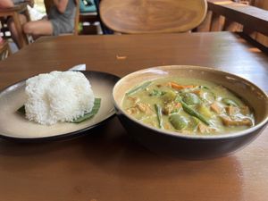 Green curry (1-3 spice level, none that hot)  at Natnat Thai Comfort Food in Amed