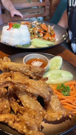 Fried mushrooms  at Natnat Thai Comfort Food in Amed