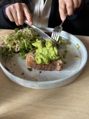 Avocado toast  at Brew & Brownie in York