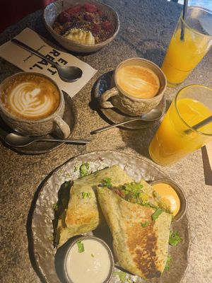 Breakfast! Açaí bowl and burrito!   at Honest Greens - Gran Via in Madrid