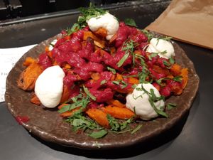 Sweet potato fries at Honest Greens - Gran Via in Madrid