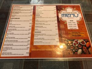 Menu at It's taste of India in Desert Hot Springs