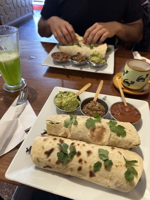 Tortillas with veggies   at JC's Cafe in Cusco