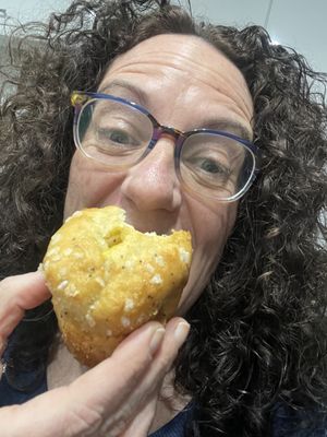 Lemon and poppyseed muffin  at Sugar Noms in Redcar