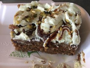 Carrot and pistachio cake  at Sugar Noms in Redcar