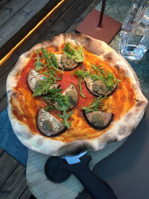 Vegan pizza  at À Terra Furnas in Sao Miguel