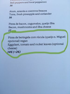 Option without cheese   at À Terra Furnas in Sao Miguel