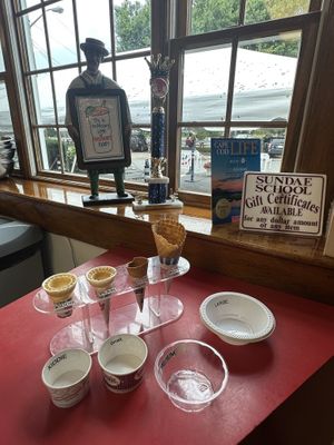 Ordering counter- Rickey menu  at Sundae School Ice Cream in Dennis Port