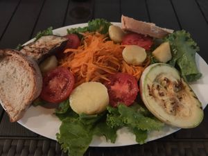 Vegan buffet salad C$90 at Mammamia in San Juan Del Sur