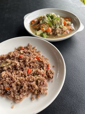 Amazing!!! Adobo rice and Chopsuey  at The Vegan Shack in Panglao