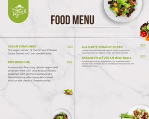 Menu page 2/2 (Feb 2024)  at The Vegan Shack in Panglao