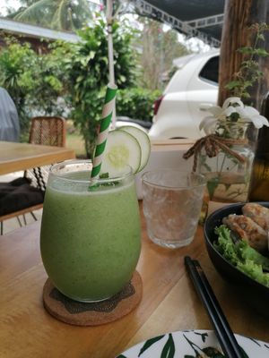 Cucumber juice at The Vegan Shack in Panglao