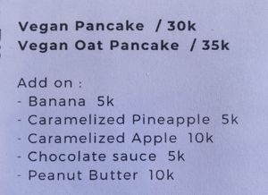 Vegan pancakes options  at Lockdown Kitchen in 