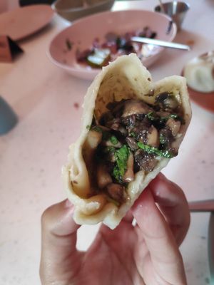 The mashroom inside... Mmmmm. at Cafe Daphna in Tbilisi