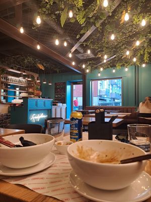 We forgot to take the pic when the food was not yet eaten :D at Pizzeria Napoliš in Ljubljana